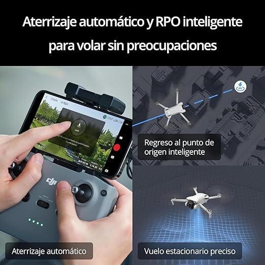 Mini 3 - Dron Mini con Mando a distancia y cámara, ligero y plegable con vídeo 4K HDR, 38 min de tiempo de vuelo, Grabación vertical y funciones inteligentes, C0